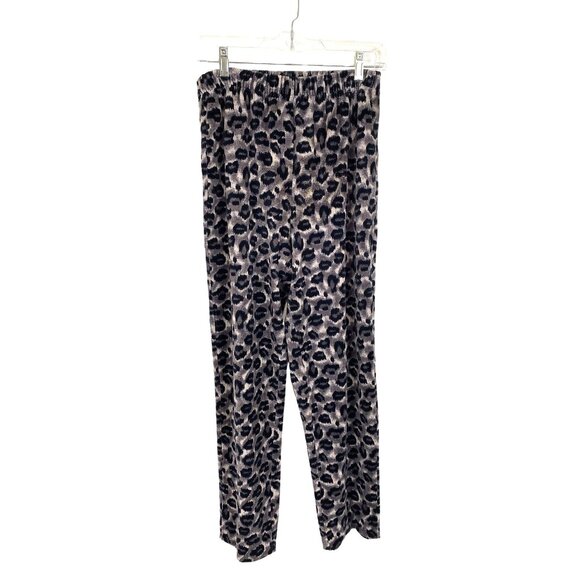 Vintage 90's Dana Buchman Womens Leopard Print Elastic Waist Soft Velour Pants M - Picture 2 of 11